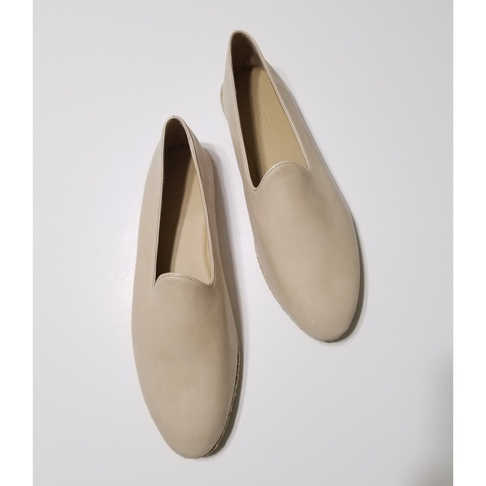 Vince Malia Leather Espadrilles Flat Loafers Sandember Beige NIB Size 9.5 $175